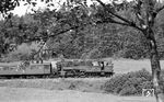 95 0014 rollt mit P 18014 aus Eisfeld bei Grümpen auf den nächsten Halt in Rauenstein zu.  (07.1977) <i>Foto: Burkhard Wollny</i>