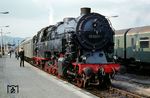 95 0009 wartet vor P 18007 nach Sonneberg (THür) im Bahnhof Saalfeld (Saale). (21.04.1977) <i>Foto: Hans-Jürgen Müller</i>