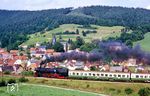 65 1049 mit dem MOROP-Sonderzug N 24506 nach Erfurt bei Milbitz. (09.09.1987) <i>Foto: Wolfgang Bügel</i>