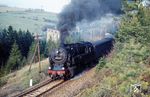 95 0027 mit P 18007 nach Sonneberg hinter dem Piesau-Viadukt bei Lichte. (25.04.1981) <i>Foto: Hans-Jürgen Müller</i>