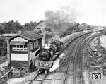 03 0048 beschleunigt den D 715 (Stralsund - Leipzig) aus Prenzlau. Eine Stunde später und rund 100 km weiter, wird sie die Stadtgrenze von Berlin erreicht haben. (10.09.1978) <i>Foto: Joachim Schmidt</i>