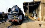 50 3654 vor Ng 63519 nach Oelsnitz/Erzgeb. im Bahnhof St. Egidien an der elektrifizierten Hauptbahn Zwickau - Chemnitz. (03.10.1987) <i>Foto: Wolfgang Bügel</i>