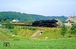 50 3551 mit dem Sandzug Gag 56353 bei Thierbach nahe Penig. (04.10.1987) <i>Foto: Wolfgang Bügel</i>