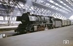 Die als "Jugendlok" beim Bw Leipzig Hbf West beheimatete 03 058 im Leipziger Hauptbahnhof.  (12.07.1967) <i>Foto: Robin Fell</i>