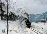 Sogar am Neujahrstag des Jahres 1978 war 99 1561 mit einem Güterzug bei Großrückerswalde unterwegs. (01.01.1978) <i>Foto: Joachim Schmidt</i>