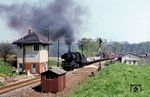 Zwischen Miltitz-Roitzschen und Deutschenbora fährt 50 1388 mit Ng 62348 nach Nossen an der Blockstelle Rothschönberg vorbei. (09.05.1979) <i>Foto: Joachim Claus</i>