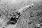 86 1549 (Bw Aue) mit einem Personenzug nach Zwickau bei Wiesenburg. (16.09.1973) <i>Foto: Michael Malke</i>