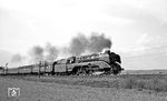 02 0201 mit Sonderzug P 27741 auf der Rampe zwischen Sangerhausen und Riestedt. (14.05.1977) <i>Foto: Burkhard Wollny</i>
