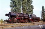 52 8038 (ex 52 5274, Baujahr 1943) in der Einsatzstelle Wilhelm-Pieck-Stadt Guben. Nach ihrer Ausmusterung 1992 wurde sie zusammen mit drei Reisezugwagen in Blomberg in Ostwestfalen-Lippe als Denkmal vor einem Restaurant aufgestellt. Seit 1995 gehört sie betriebsfähig zur Dampfeisenbahn Weserbergland. (29.08.1982) <i>Foto: Hans-Jürgen Trunk</i>