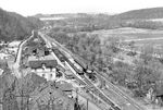 Eine DR 118 vom Bw Aue mit dem P 3603 nach Aue im Bahnhof Wiesenburg.  (12.04.1979) <i>Foto: Joachim Schmidt</i>