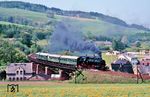 86 1501 mit P 16649 nach Annaberg-Buchholz bei Markersbach. (14.05.1988) <i>Foto: Wolfgang Bügel</i>