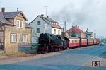 99 7246 dampft mit P 14416 (Nordhausen - Hasselfelde) durch Niedersachswerfen. (16.05.1988) <i>Foto: Wolfgang Bügel</i>