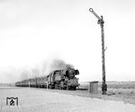 65 1029 vom Bw Leipzig Hbf Süd mit einem Personenzug aus sächsischen Abteilwagen bei Leipzig. (13.09.1964) <i>Foto: Jörg Schulze</i>