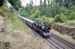 Aus Leipzig kam 35 1097 zum IGE-Jubiläum nach Neuenmarkt-Wirsberg angereist und hat hier auf der Schiefen Ebene fast ihr Ziel erreicht. (10.09.2022) <i>Foto: Joachim Schmidt</i>