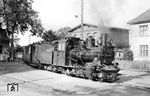 99 3462 ist mit P 9194 aus Anklam in Wegezin-Dennin angekommen. (18.08.1966) <i>Foto: Gerd Wolff</i>