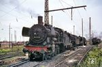 38 3131 (Wolf, Baujahr 1921) vor einer 44er und einer 03 in ihrer Heimat-Dienststelle Bw Erfurt P. Die Lok erreichte sogar noch das EDV-Zeitalter und wurde im März 1972 als 38 3131-0 in Saalfeld (Saale) ausgemustert.  (14.07.1967) <i>Foto: Robin Fell</i>
