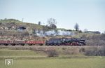 Das Bw Gera kam planmäßig mit seinen 58.30 bis nach Saalfeld. 58 3047 vom Bw Gera befindet sich hier auf dem Rückweg von Saalfeld (Saale) nach Gera bei Unterwellenborn. (23.04.1973) <i>Foto: Robin Fell</i>