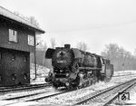 44 0101 (ex 44 1101) kehrt nach getaner Schiebeleistung in Blankenheim zurück nach Sangerhausen. (02.01.1977) <i>Foto: Michael Malke</i>
