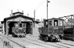 99 5606 (Vulcan, Baujahr 1894, ex FKB 123) und 99 5622 (Vulcan, Baujahr 1910, ex FKB 166) in Barth. (19.08.1966) <i>Foto: Gerd Wolff</i>