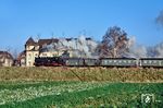 99 1749 mit P 14074 an der Humboldtstraße in Zittau Vorstadt. (11.11.1989) <i>Foto: Wolfgang Bügel</i>
