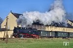 99 1749 mit P 14074 zwischen Zittau Vorstadt und Olbersdorf-Niederdorf. (11.11.1989) <i>Foto: Wolfgang Bügel</i>