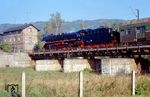 41 1231 fährt mit P 5017 nach Saalfeld (Saale) in Großheringen ein. (03.10.1990) <i>Foto: Hans-Jürgen Müller</i>