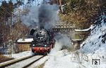 44 1486 mit P 9013 (Erfurt - Arnstadt - Meiningen) am Tunnel am Zwang zwischen Gräfenroda und Gehlberg. (21.02.1991) <i>Foto: Hans-Jürgen Müller</i>