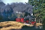 99 7239 räuchert mit P 14453 den Harz bei Drei Annen Hohne ein. (22.02.1990) <i>Foto: Wolfgang Bügel</i>