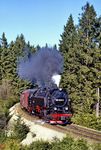 99 7239 ist mit P 14407 bei Elend im Oberharz unterwegs. (23.02.1990) <i>Foto: Wolfgang Bügel</i>