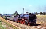 Nördlich von Weinböhla rollt die Dresdener 01 2118 mit dem D 673 (Berlin Ostbahnhof – Dresden Hbf an 12.16 Uhr) ins Elbtal ihrem Ziel entgegen. (20.09.1976) <i>Foto: Helmut Dahlhaus</i>