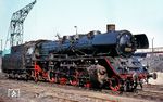 41 070 restauriert in ihrem Heimat-Bw Neubrandenburg. Die Lok wurde fabrikneu im Juni 1939 beim Bw Saalfeld (Saale) in Dienst gestellt und war ab 08.06.1967 in Neubrandenburg stationiert.  (09.1968) <i>Foto: Robin Fell</i>