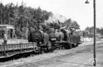 38 2888 vom Bw Eberswalde im Bauzugeinsatz wahrscheinlich im Bahnhof Chorin. (1967) <i>Foto: Robin Fell</i>