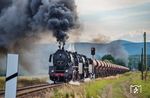 Mit dem Plandampf-Güterzug von Immelborn nach Eisenach sind 50 0072 und 50 3548 mit Schublok 50 380 (50 3501) bei Oberrohn unterwegs. (16.09.2016) <i>Foto: Joachim Schmidt</i>
