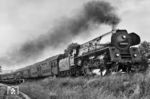 Bei Maua, südlich von Göschwitz, legt sich 01 0505 mit P 5033 in die Kurve. (06.1979) <i>Foto: Martin Heller</i>